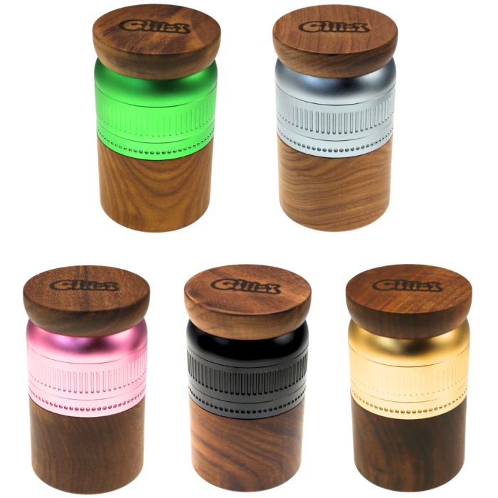 GLIIZY GRINDER 5 PART ALUMINUM WITH JAR 50MM
