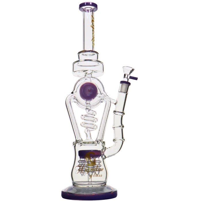 15" HIPSTER GLASS TOBACCO WATER PIPE RECYCLER WITH SPRING SHOWER PERC 800GM