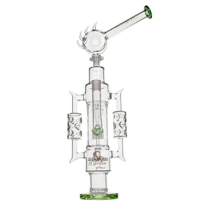 20" HIPSTER GLASS WATER PIPE RECYCLER TWO PART DESIGN 1565GM