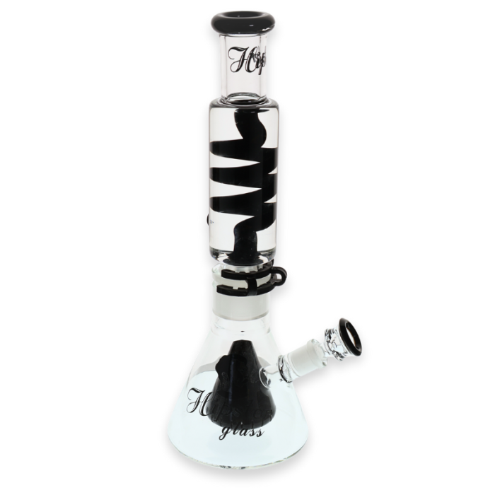 14" HIPSTER GLASS WATER PIPE W/GLYCERIN 2PART CONICAL SHOWER 800GM