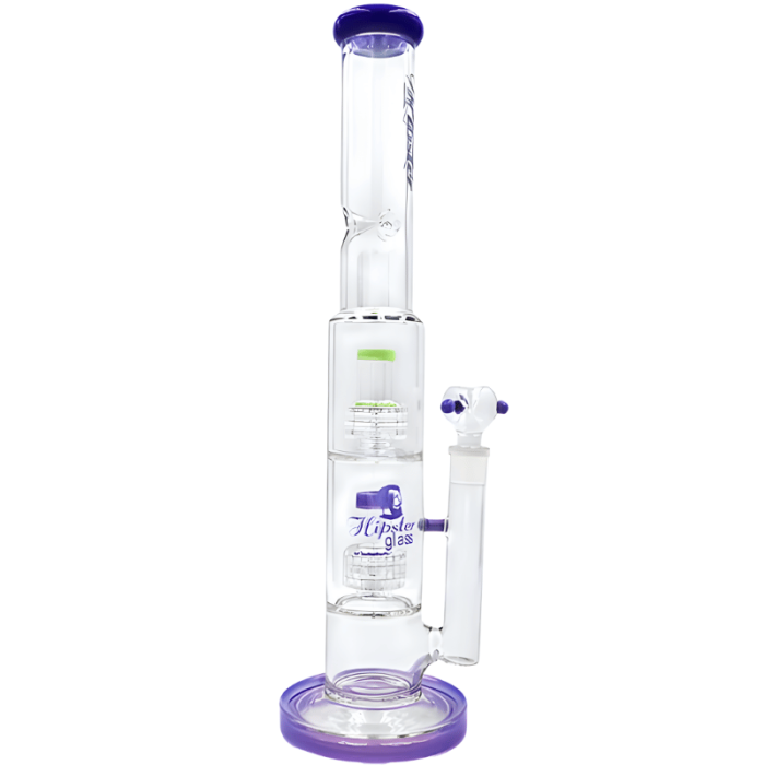 19" HIPSTER TOBACCO GLASS DOUBLE LEVEL MATRIX PERC 1378GM 