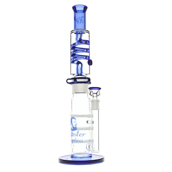 16" HIPSTER GLASS WATER PIPE THREE HONEYCOMB W/GLYCERIN 2PART 935GM