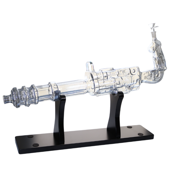 24" HIPSTER GLASS TOBACCO WATER PIPE MACHINE GUN