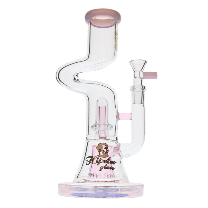 9" HIPSTER GLASS TOBACCO WATER PIPE TWO SHOWER PERC 470GM 