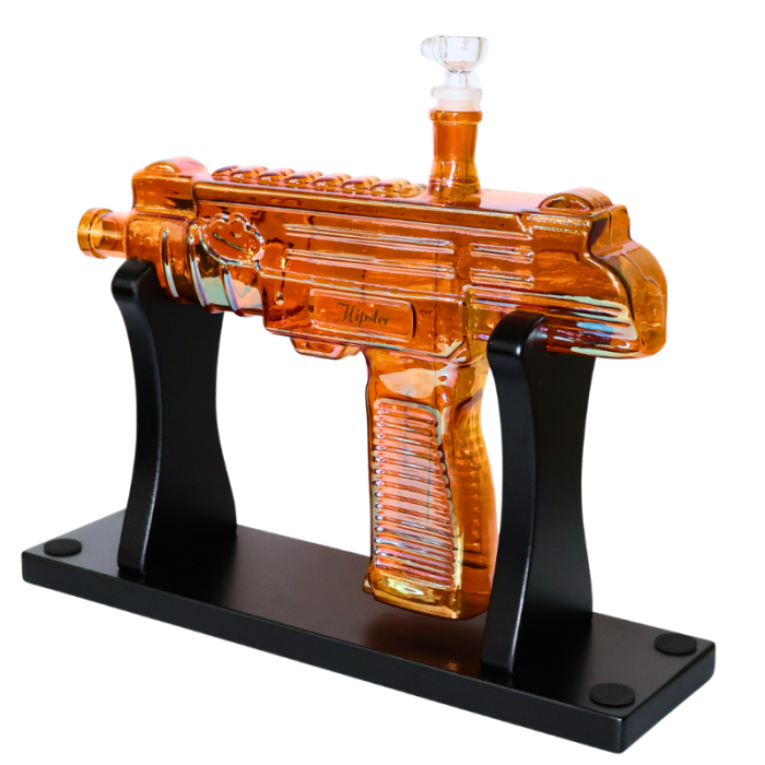 13" HIPSTER GLASS TOBACCO WATER PIPE UZI GUN DESIGN