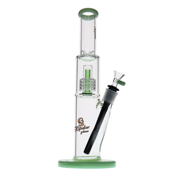 14" HIPSTER GLASS TOBACCO WATER PIPE STRAIGHT MATRIX SHOWER PERC 810GM