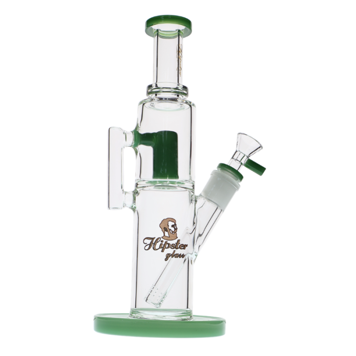 10" HIPSTER GLASS TOBACCO WATER PIPE STRAIGHT WITH HANDLE 590GM