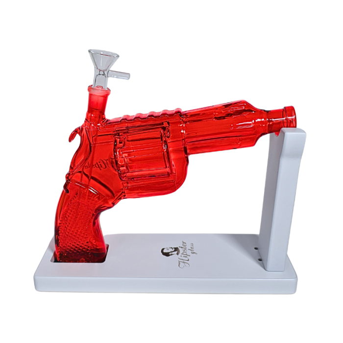 9" HIPSTER GLASS TOBACCO WATER PIPE REVOLVER DESIGN