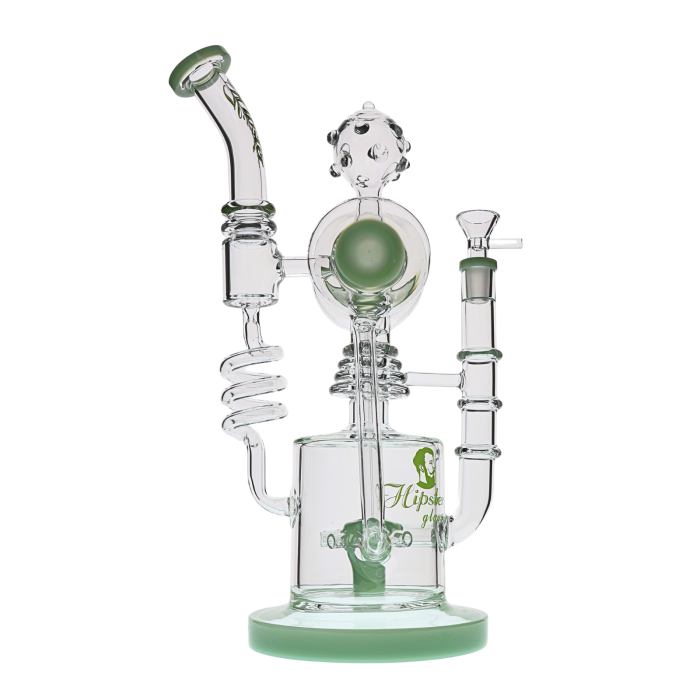 14" HIPSTER GLASS TOBACCO WATER PIPE MULTI CHAMBER RECYCLER DESIGN 1380GM