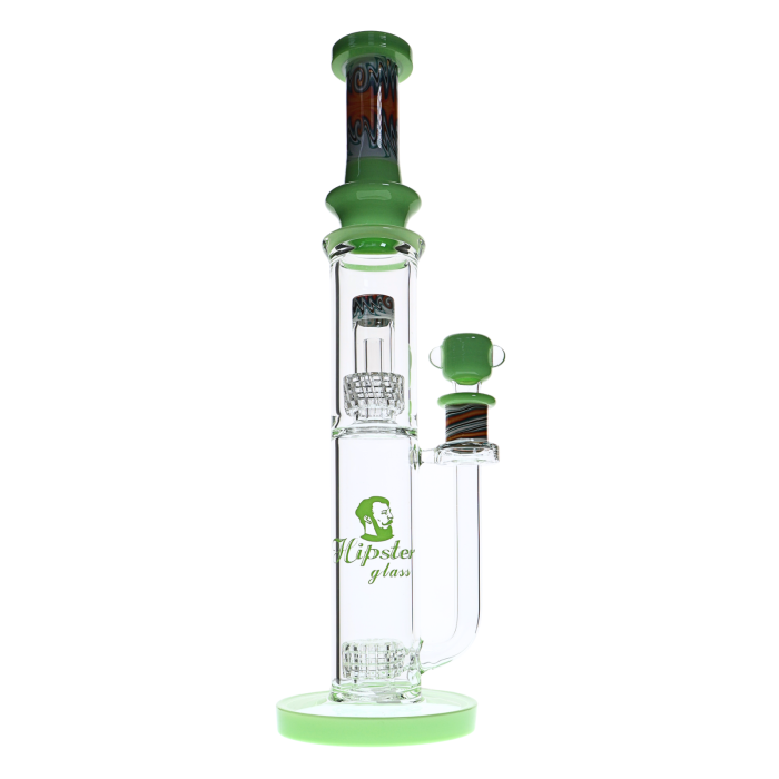 16" HIPSTER GLASS WATER PIPE WIG WAG PATTERN DESIGN 940GM