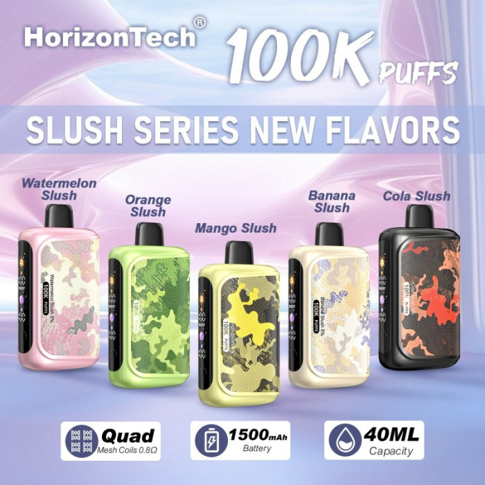 HORIZONTECH 100K PUFFS 5% NIC 40ML DISPOSABLE 5CT/DISPLAY