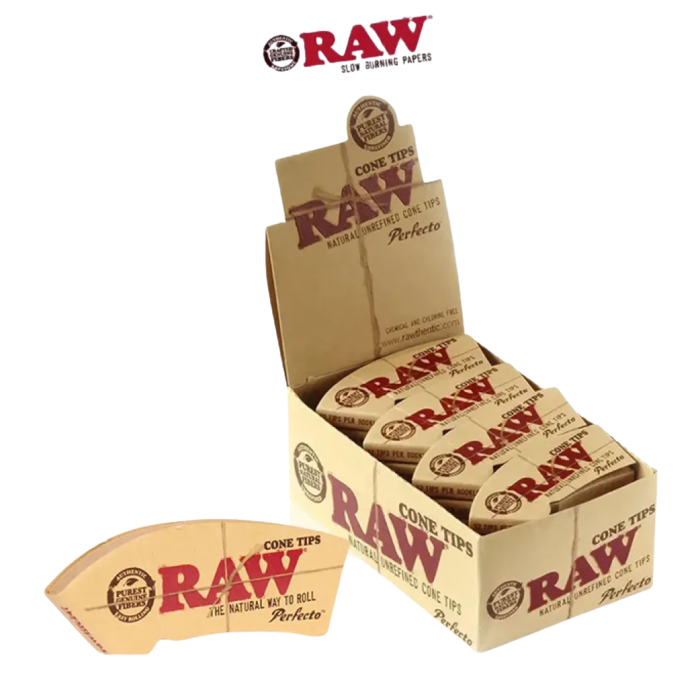 RAW UNREFINED PERFECTO CONE TIPS - 32CT/24PK