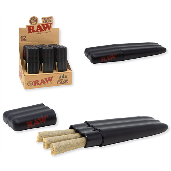RAW THREE TREE TRIPLE PRE-ROLL CASE - 12CT/DISPLAY